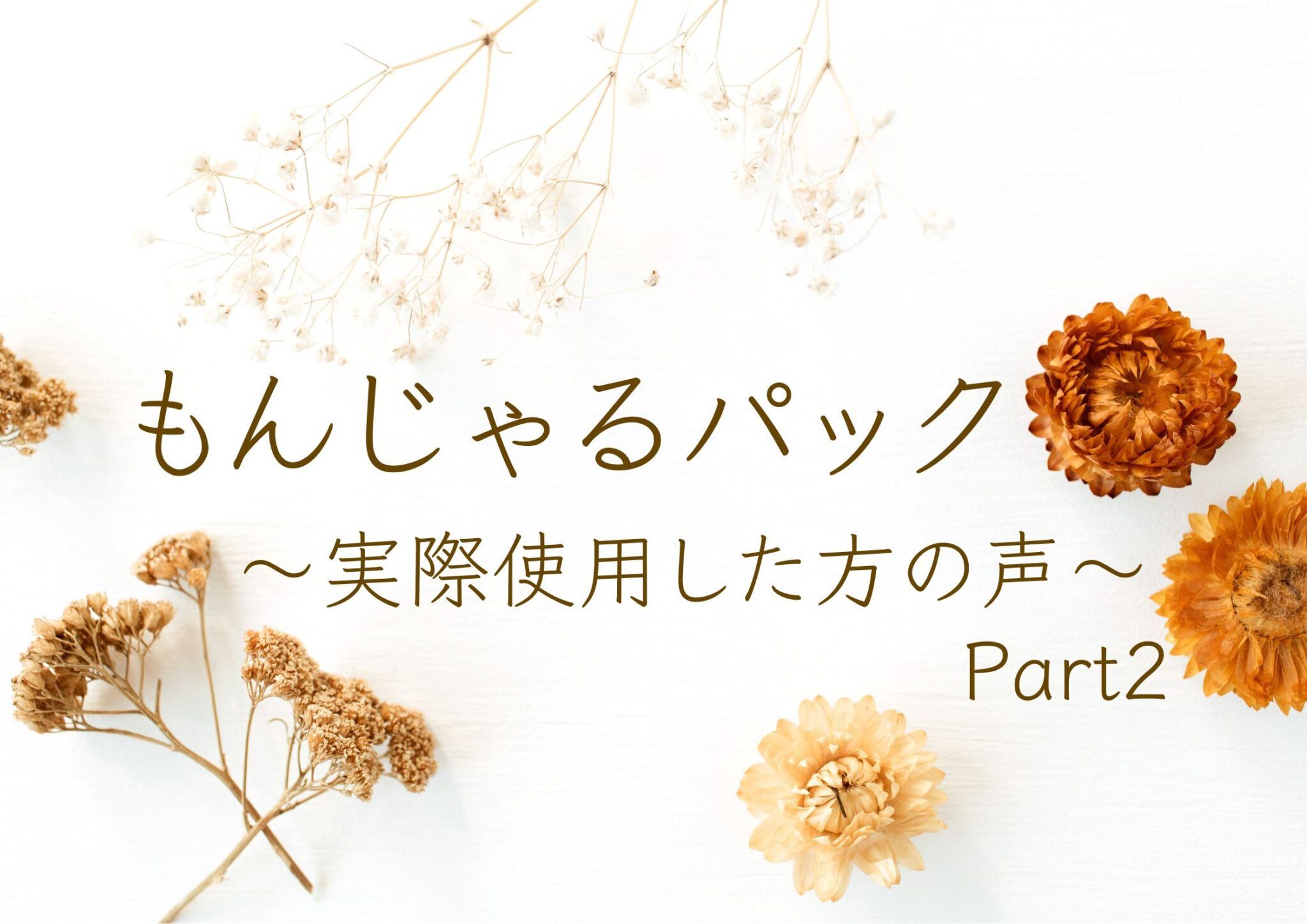 もんじゃるパック　〜実際使用した方の声〜Part2