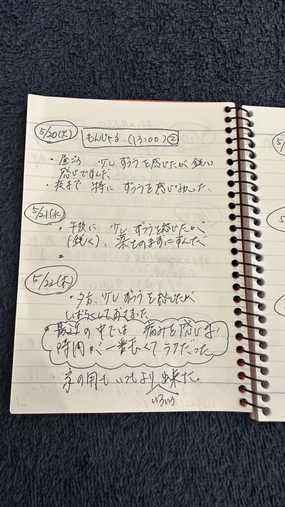 頭痛モニター患者さん日記3