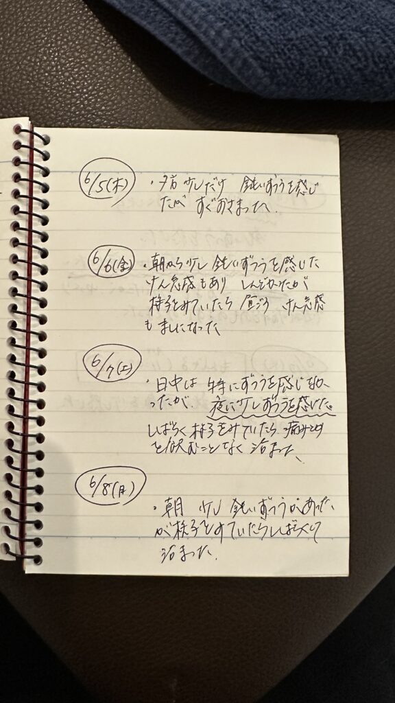 頭痛モニター患者さん日記10