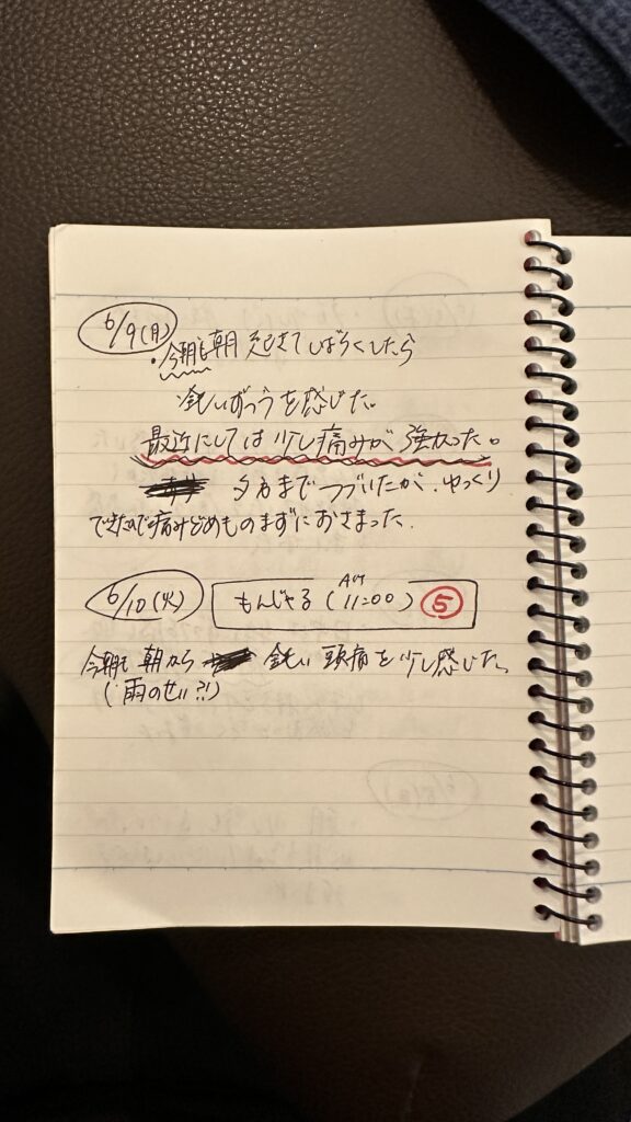 頭痛モニター患者さん日記11