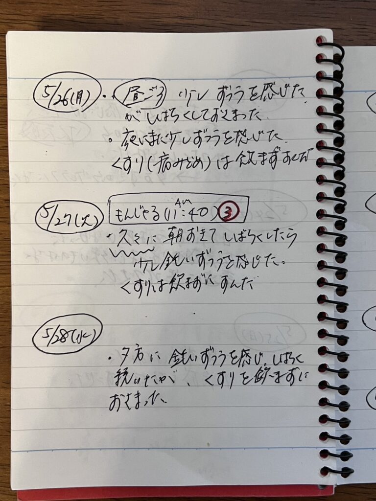 頭痛モニター患者さん日記6
