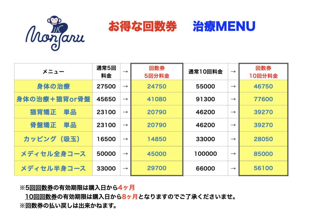 一番お得な回数券 治療